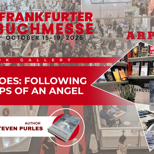 “Turtletoes: Following the Steps of an Angel” by Michael Steven Purles is displayed at the 2025 Frankfurt Book Fair (Frankfurter Buchmesse)
