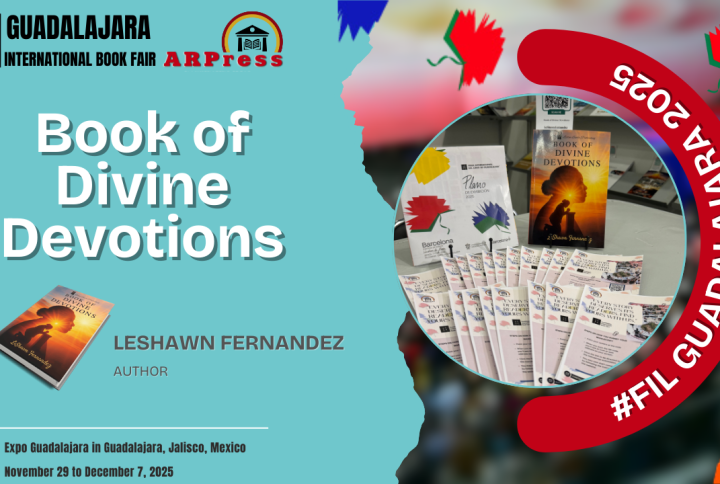 “Book of Divine Devotions” by LeShawn Fernandez was displayed at the Guadalajara International Book Fair 2025